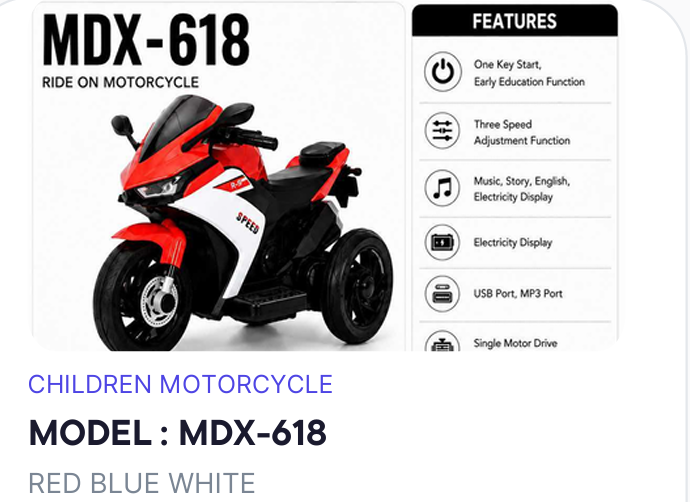 MDX618 Kids Electric Motorbike